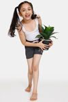 Rosaline Girls Knit Poly Shorts (Pack of 2) - Grey Black — thumbnail 5